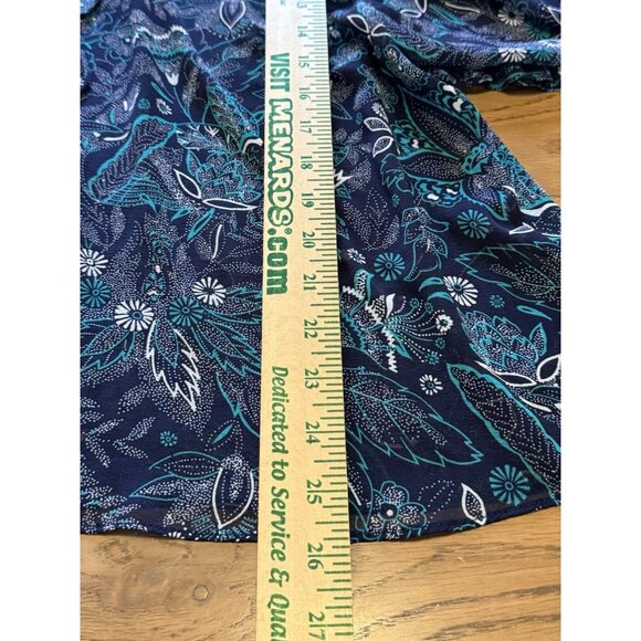 Anthropologie Maeve Floral Button Up Blouse Boho Size L Pleated Ruffles Peasant - Picture 3 of 13